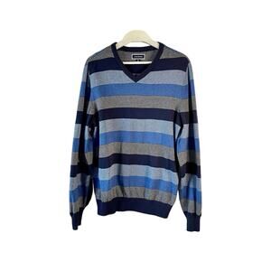 Men’s Sweater Medium Y2K 90’s Office Preppy Layering Pullover Classic V Neck